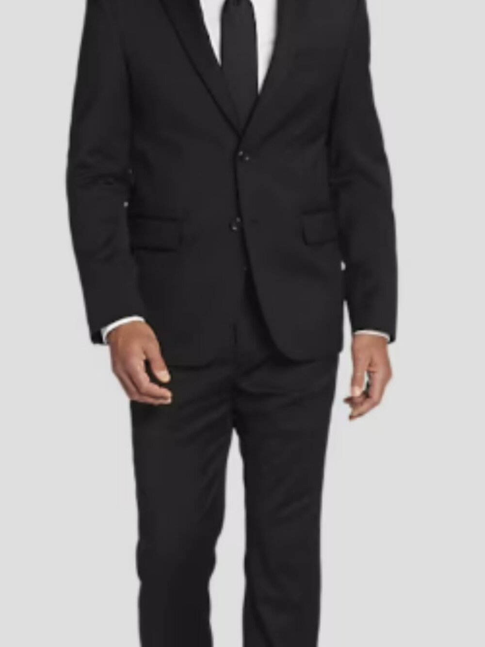 Linea Uomo Black 2 Piece Suit 43L Jacket 38 Pants
